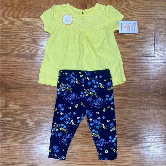 Carter's Blue + Yellow Flower Set - Picture 1 of 2